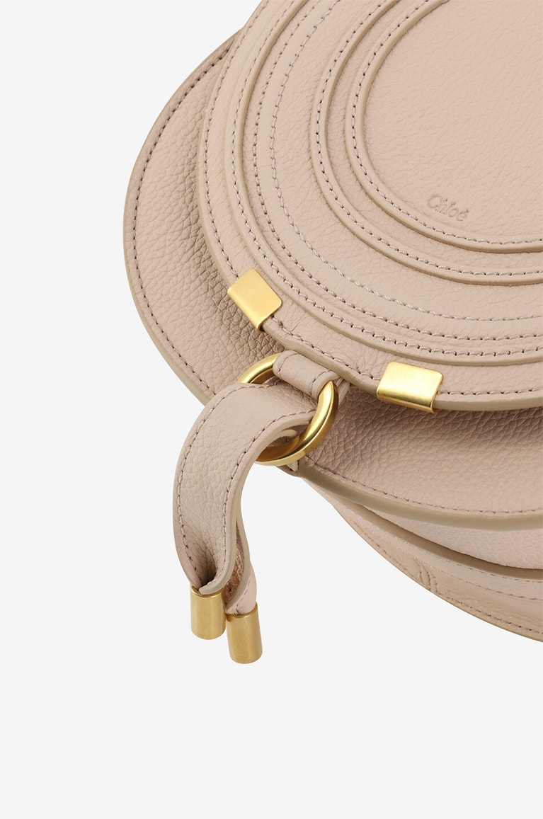 CHLOE Sac porté épaule en cuir grainé Marcie Small Femme ROSE CLAIR 5