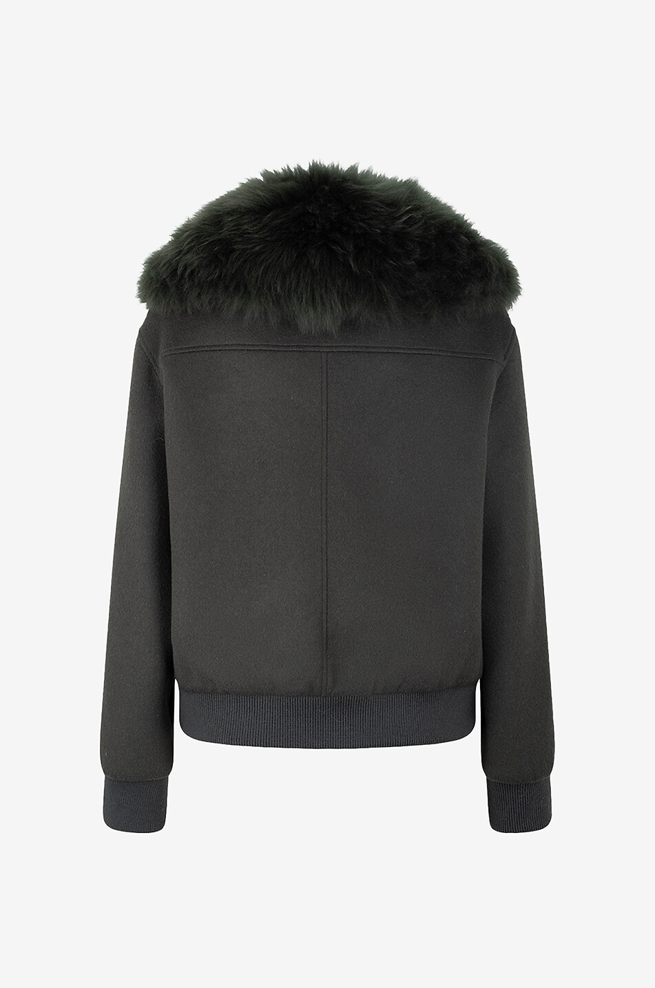 YVES SALOMON Shearling-gefütterte Bomberjacke aus Wolle und Kaschmir Damen KHAKI 2