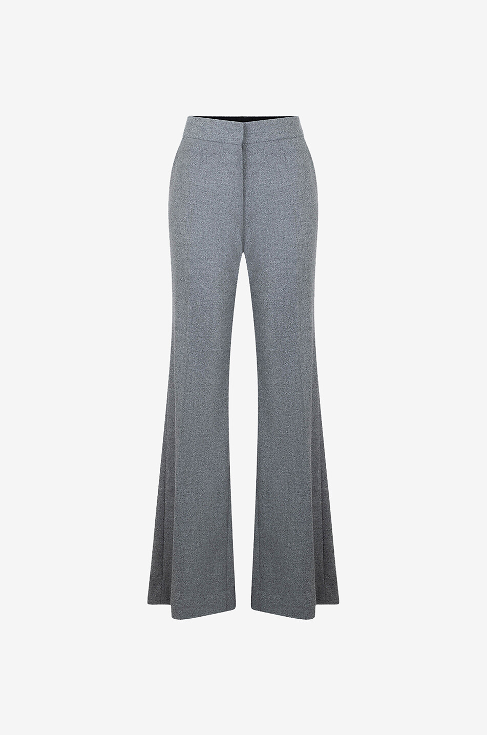 Wool flannel flared trousers