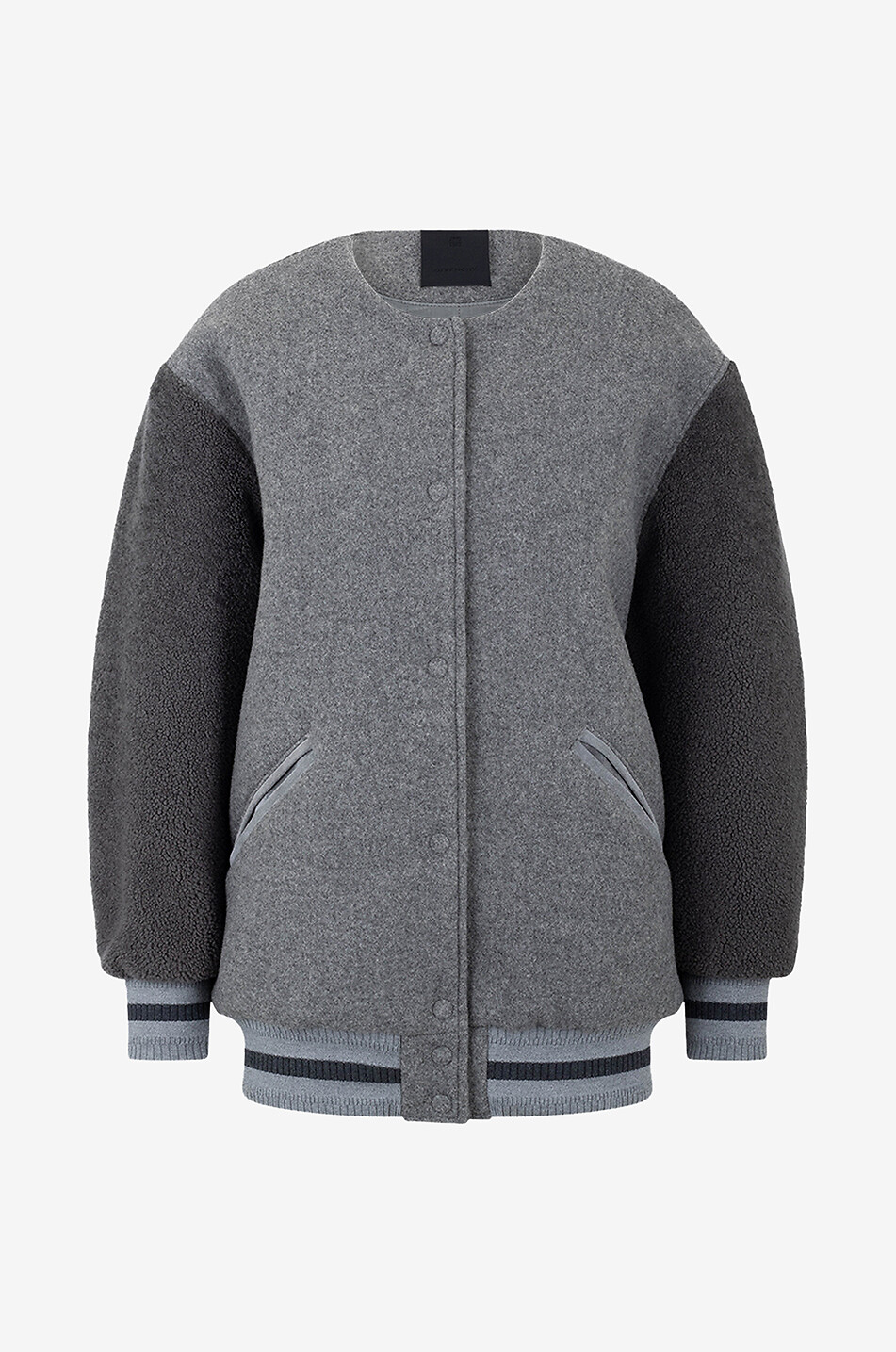 GIVENCHY Oversize wool varsity jacket Women LIGHT GREY 1