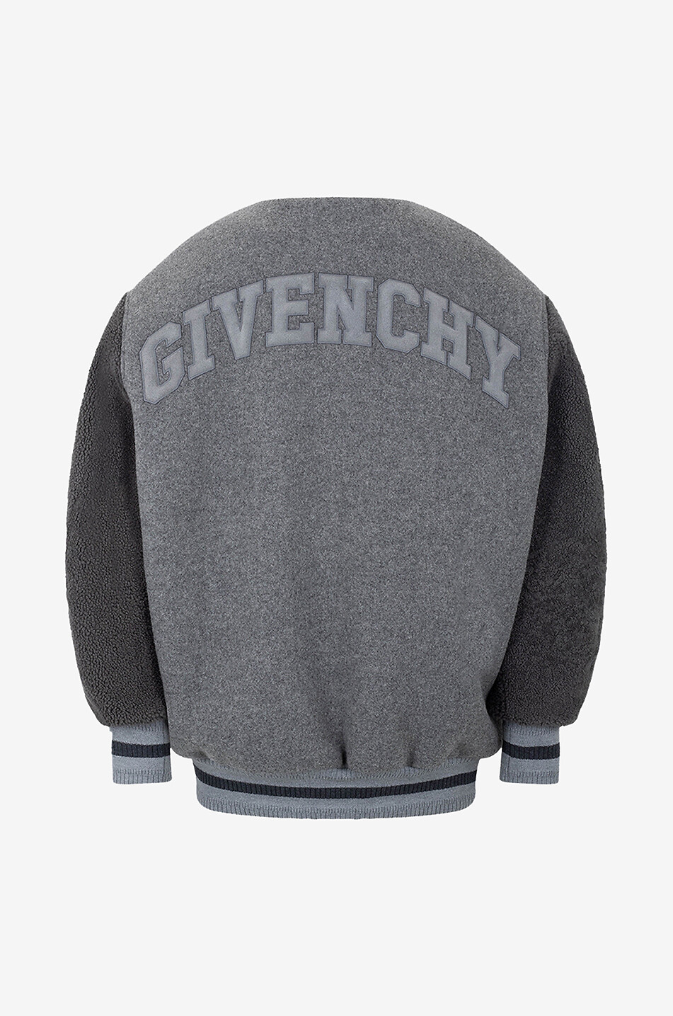 GIVENCHY Oversize wool varsity jacket Women LIGHT GREY 2