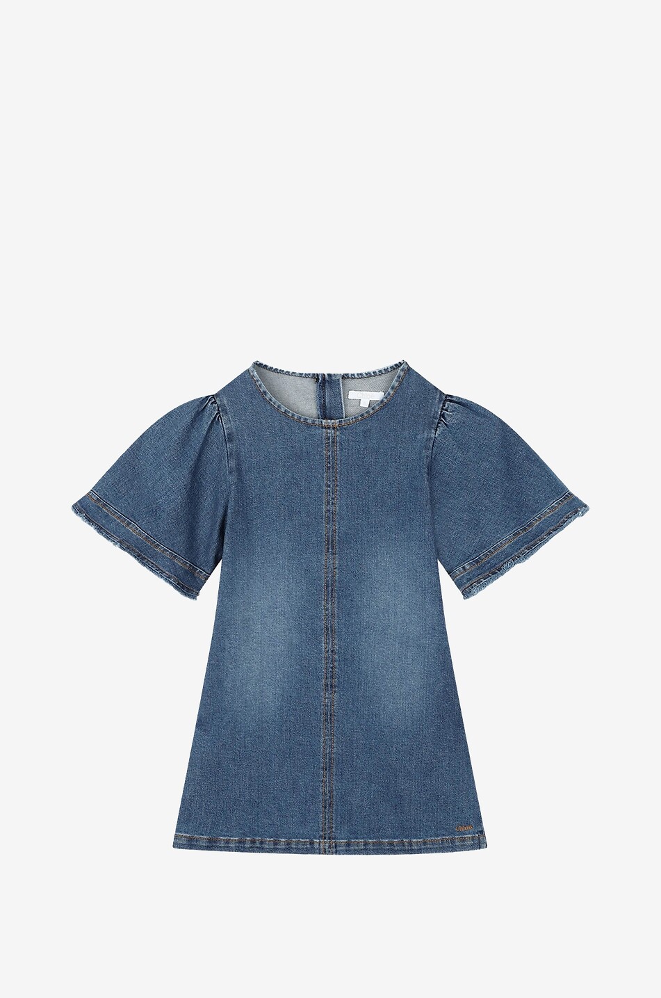 Mini robe trapèze en denim bio fille