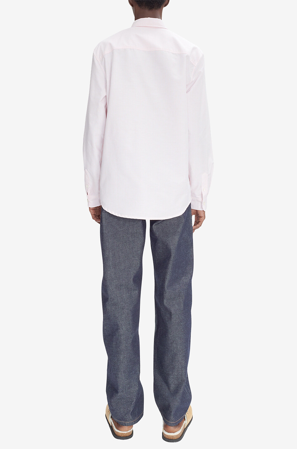 A.P.C. Chemise rayée en coton biologique Greg Homme ROSE CLAIR 4