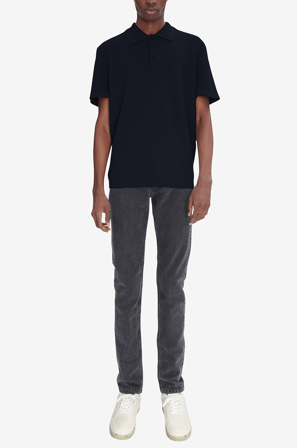 A.P.C. Declan loose diamond knit polo shirt Men DARK BLUE 3