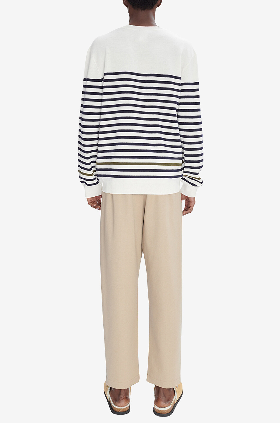 A.P.C. Gestreifter Rundhalspullover aus Merinowolle Bobby Herren CREMEFARBEN 4