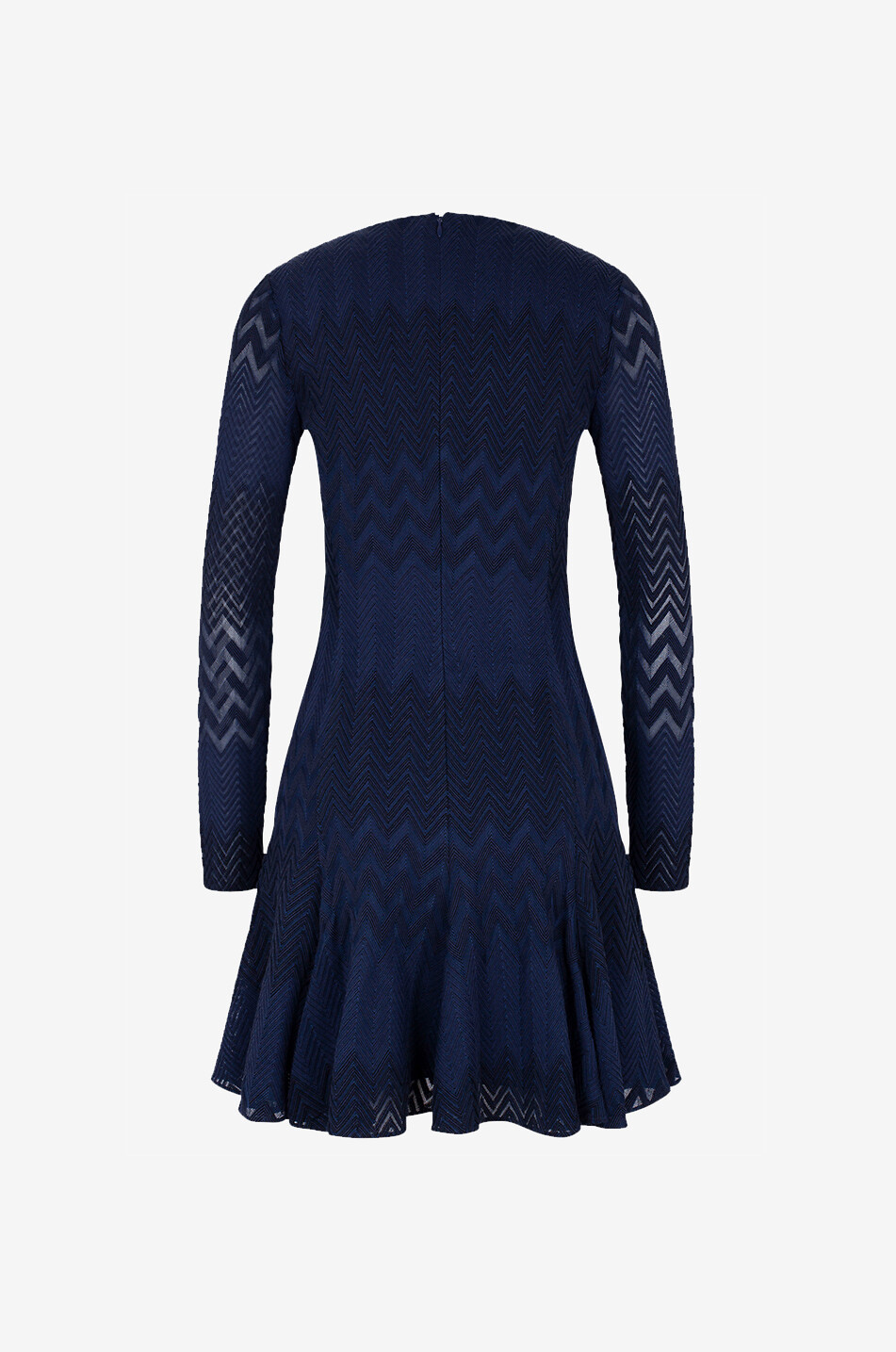 Robe courte cintrée en maille à chevrons