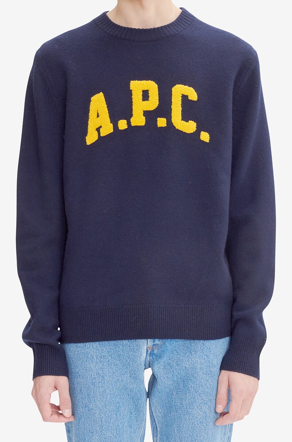 A.P.C. Joshua patch-adorned merino wool jumper Men DARK BLUE 2