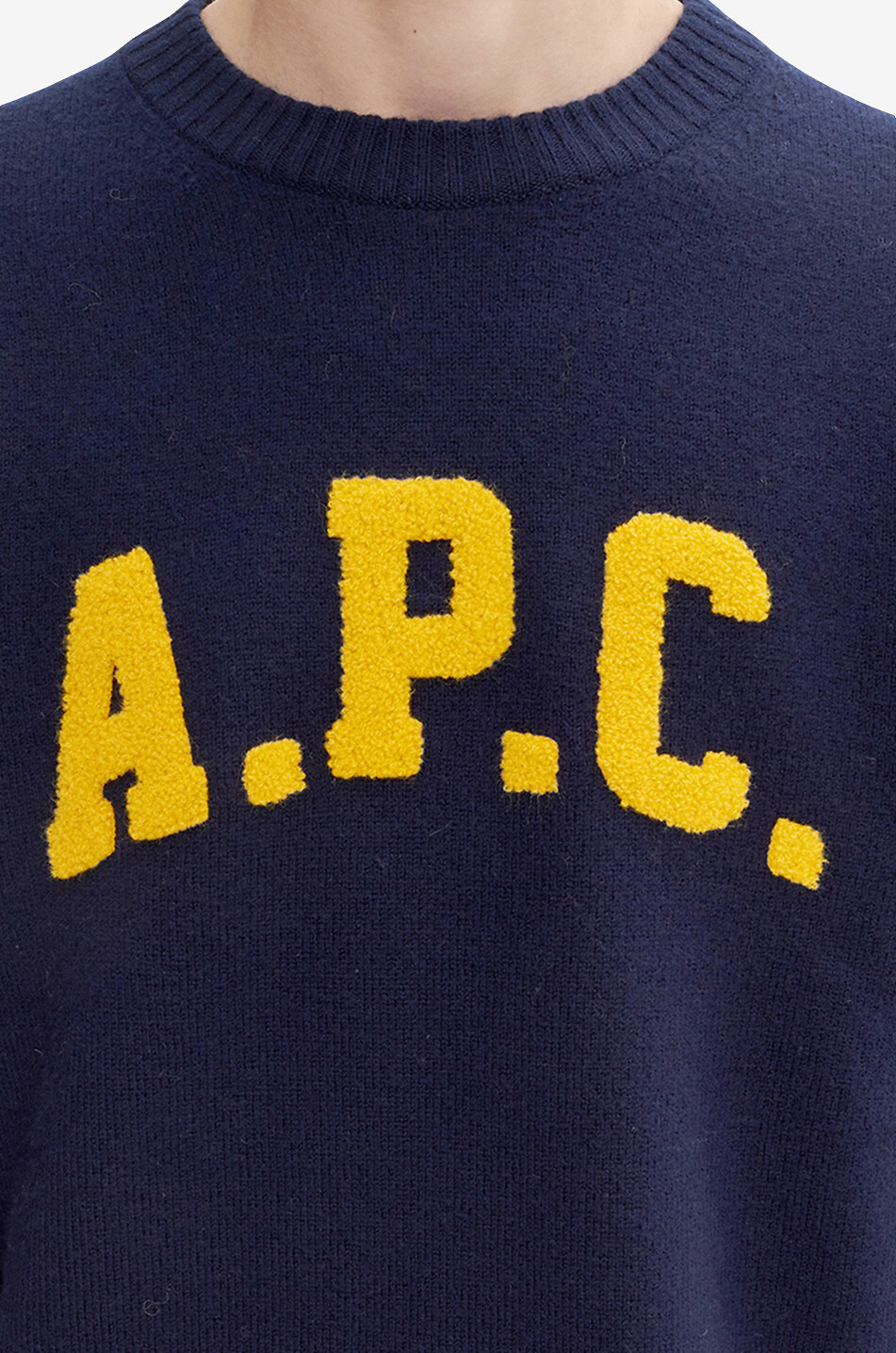 A.P.C. Joshua patch-adorned merino wool jumper Men DARK BLUE 5
