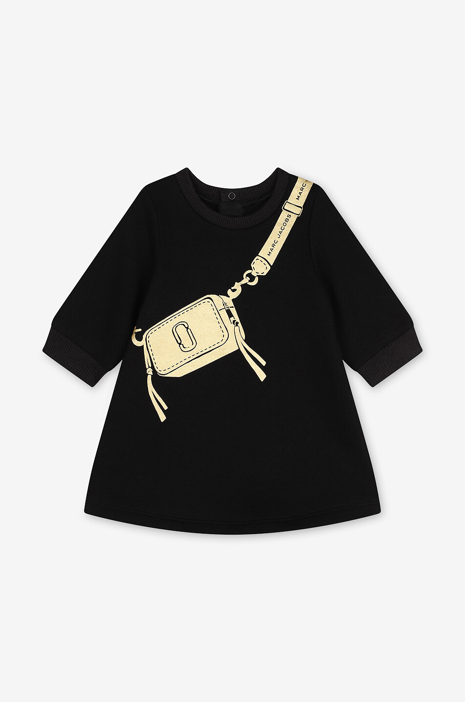 Snapshot baby sweat dress with golden print