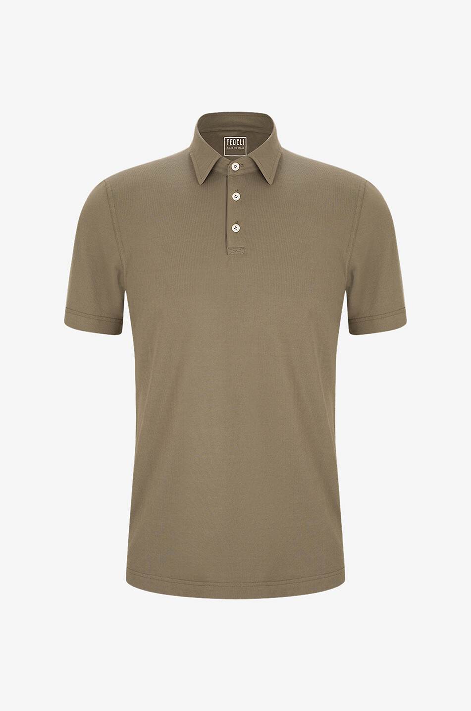 FEDELI Alby Iconic cotton polo shirt Men MEDIUM GREEN 1