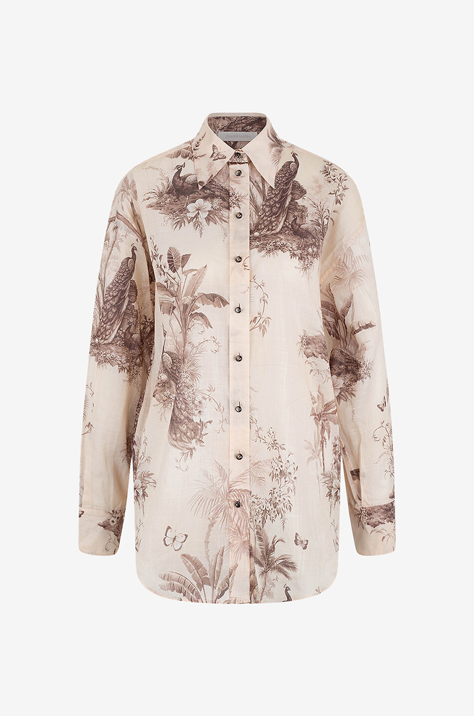 ZIMMERMANN Waverly oversize cotton voile shirt Women BROWN 1