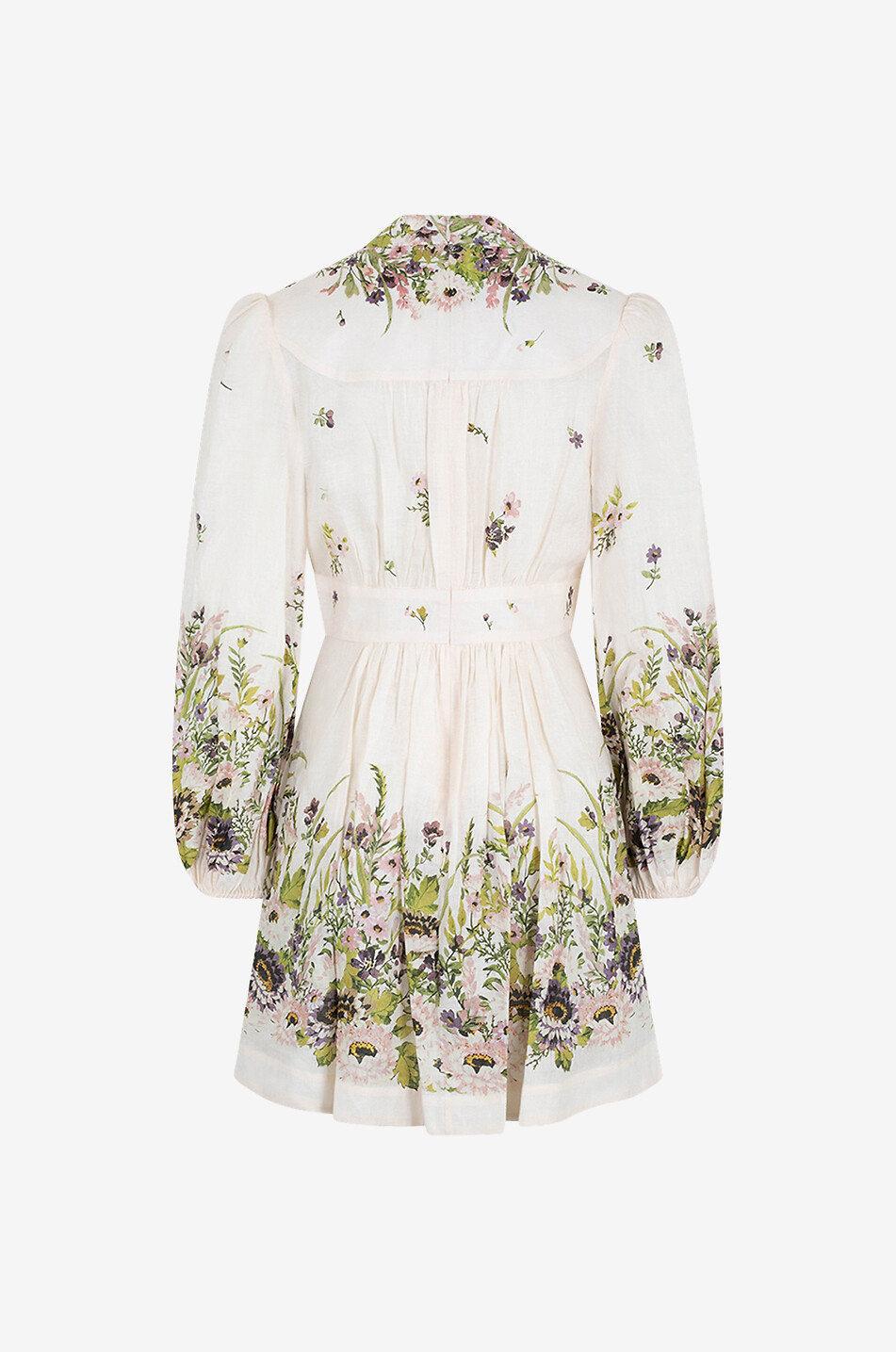 Mini robe en lin fleuri Halliday Plunge