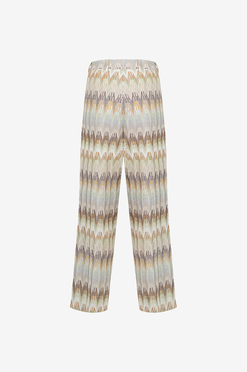 Pantalon large en maille zig zags orné de lurex