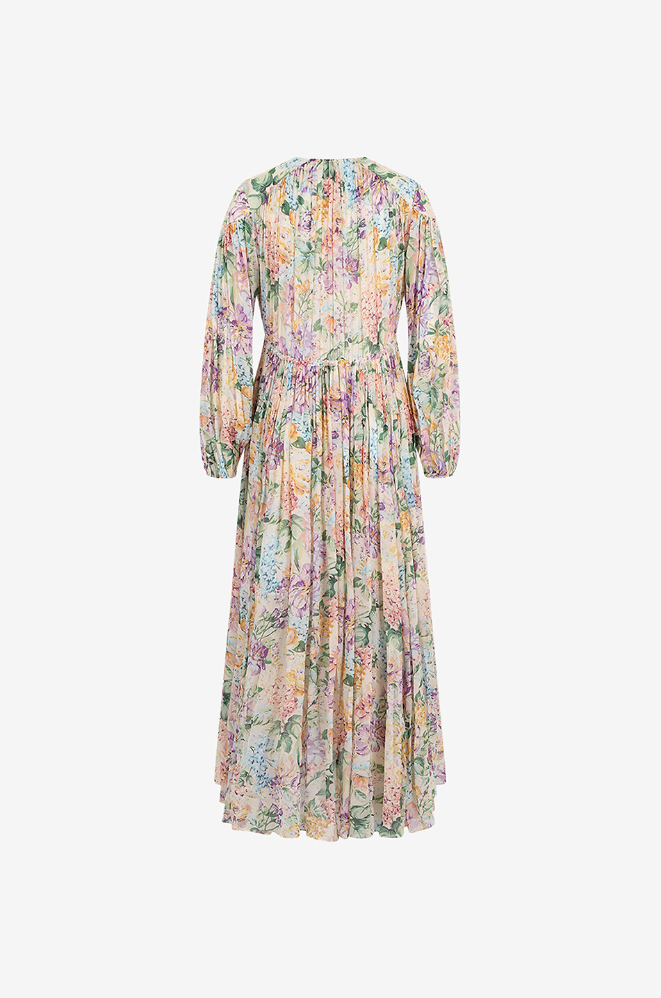Plissiertes Kleid aus geblümtem Georgette Halliday Gathered Maxi