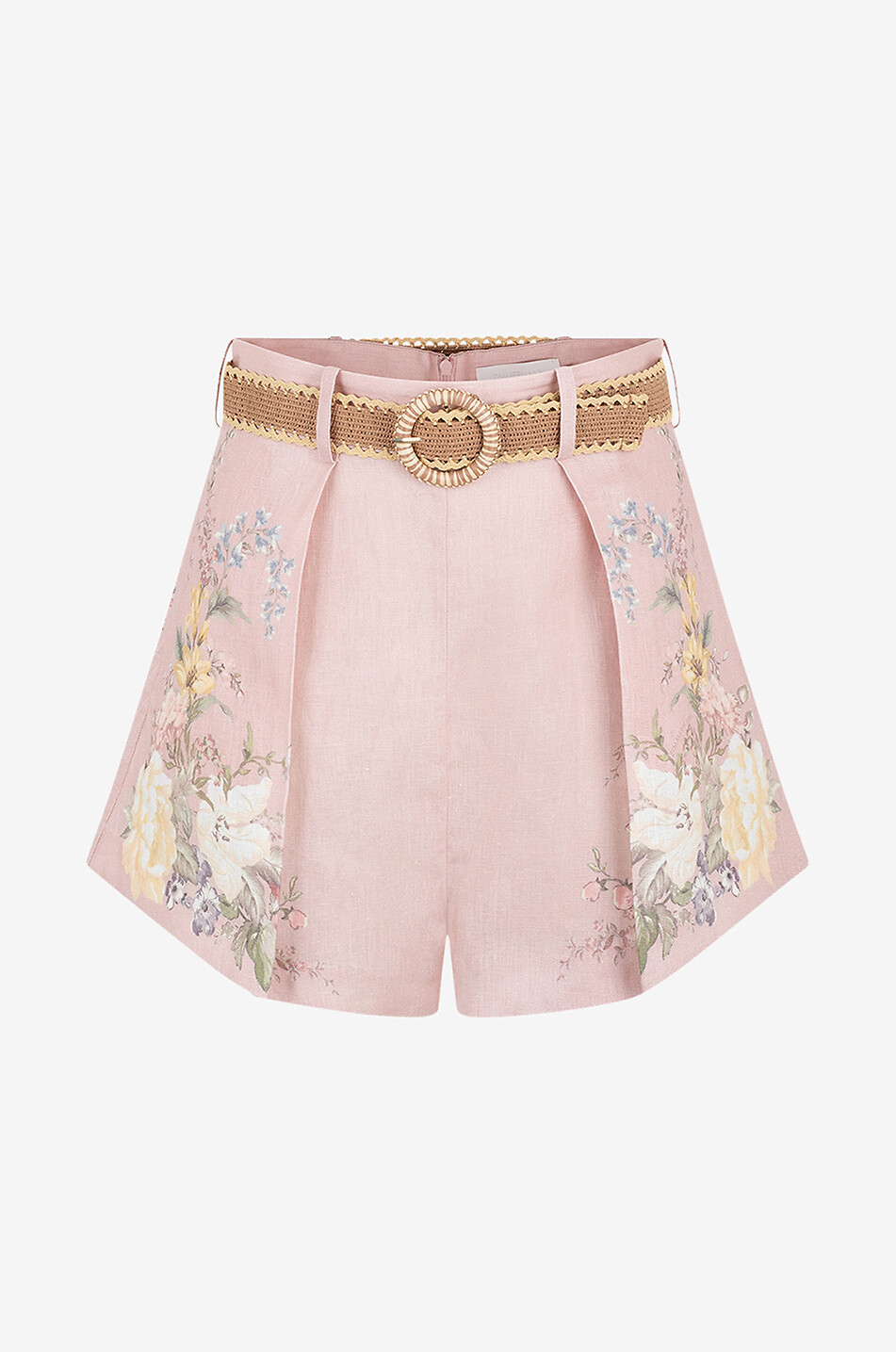 Short à pinces en lin avec ceinture Waverly Tuck