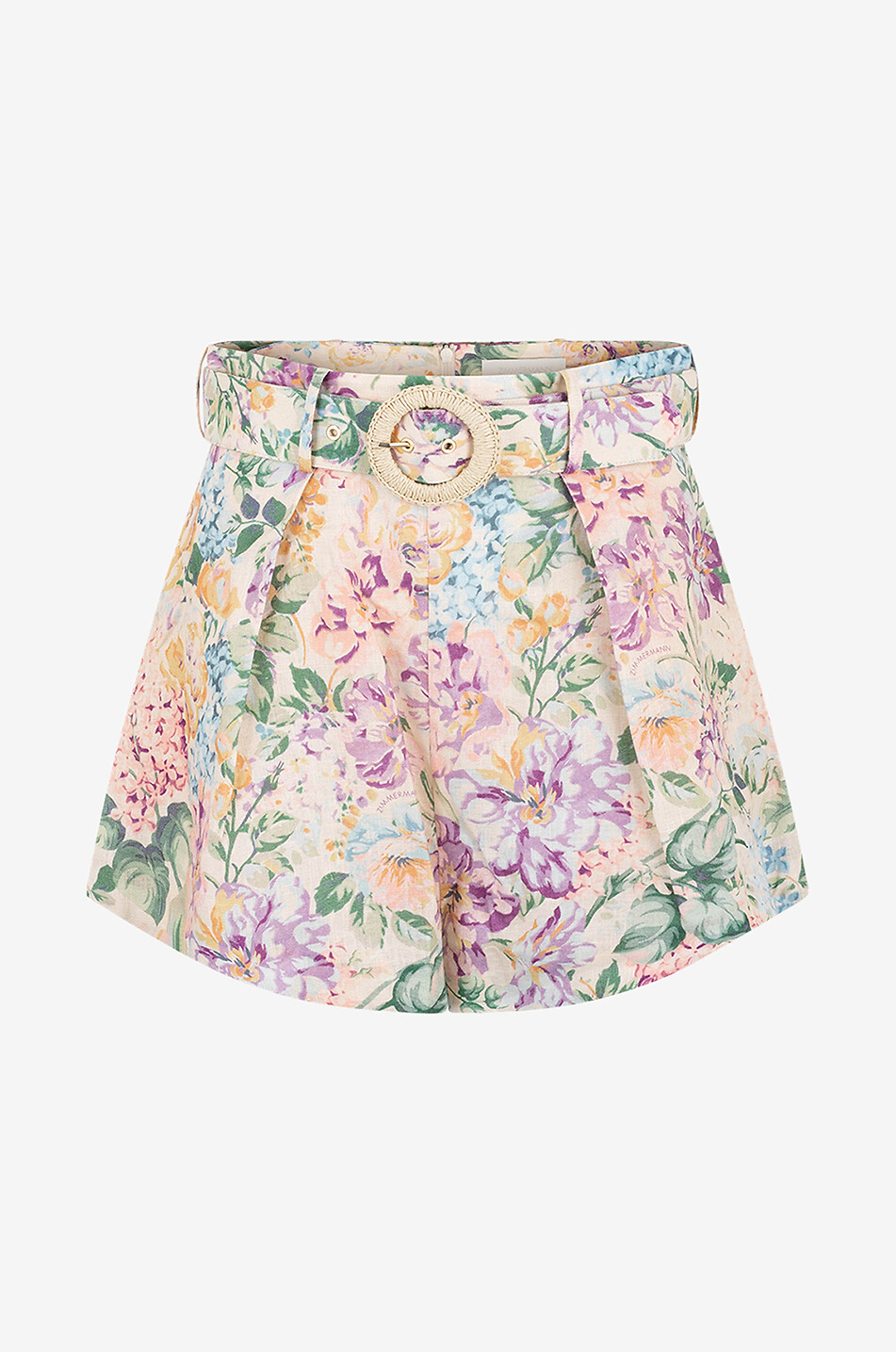 Short en lin fleuri Halliday Tuck
