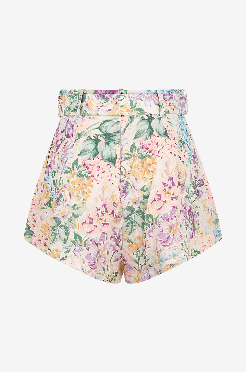 ZIMMERMANN Short en lin fleuri Halliday Tuck Femme MULTICOLORE 2