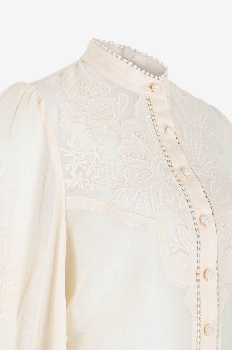 Bestickte Bluse aus Ramie Ottie