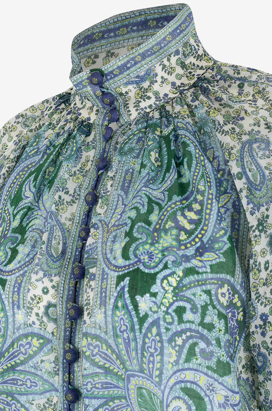 ZIMMERMANN Ramie-Bluse mit Paisley-Print Ottie Damen GRÜN 3