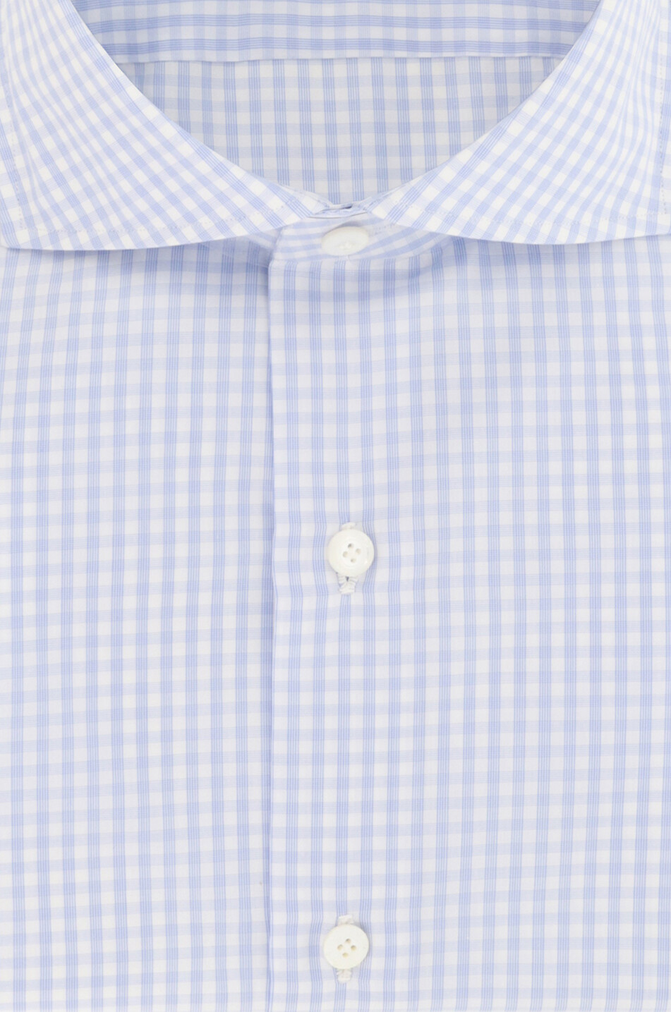 FINAMORE Eduardo finely checked cotton shirt Men MEDIUM BLUE 2