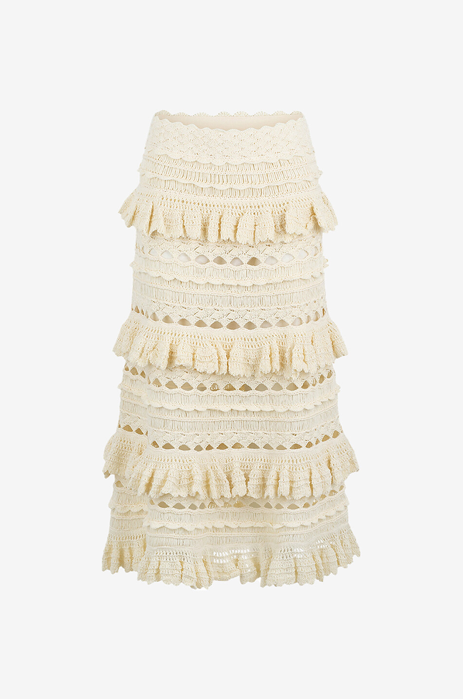 Waverly cotton crochet midi skirt