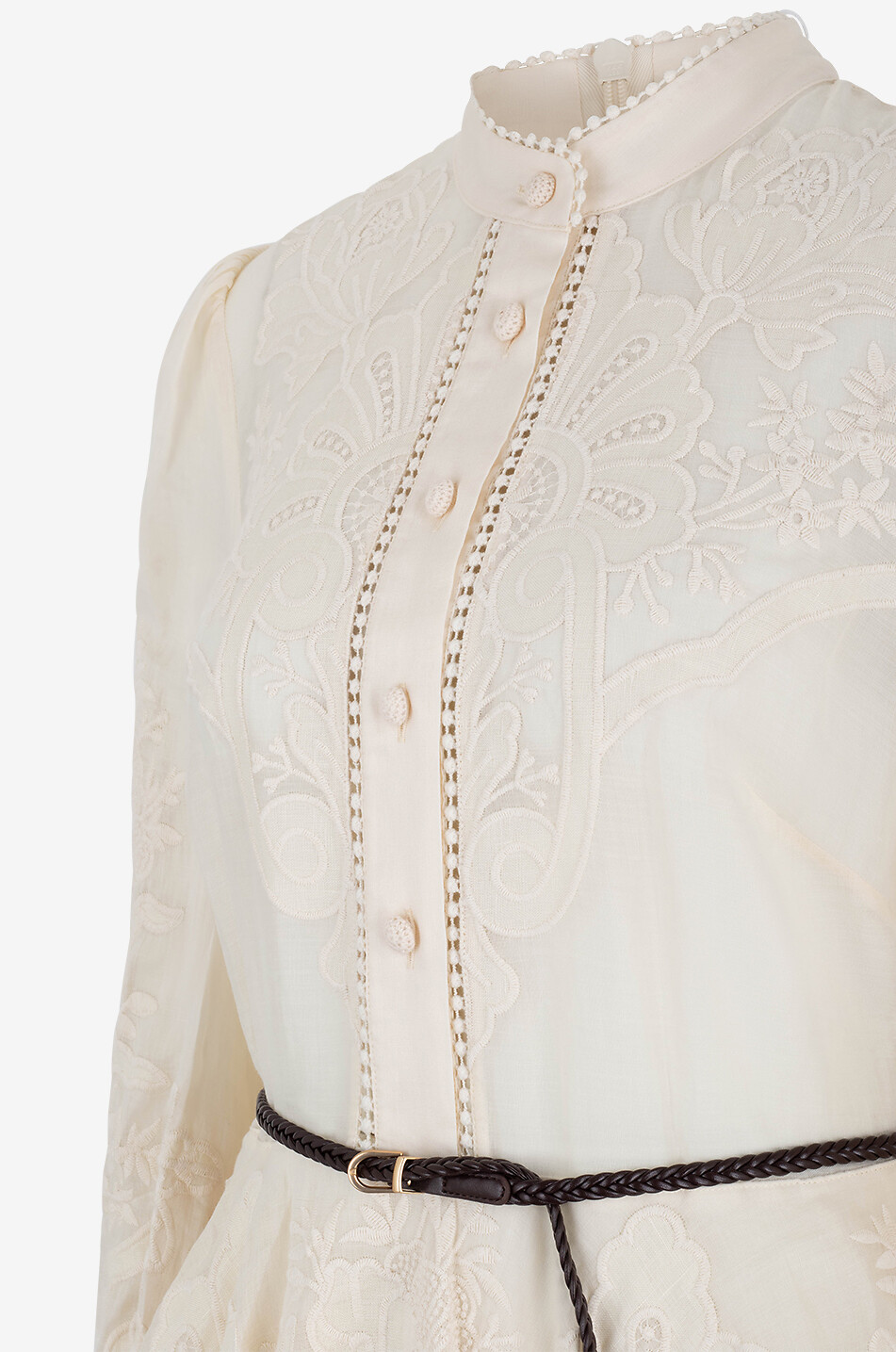 Mini robe en lin à broderies Ottie