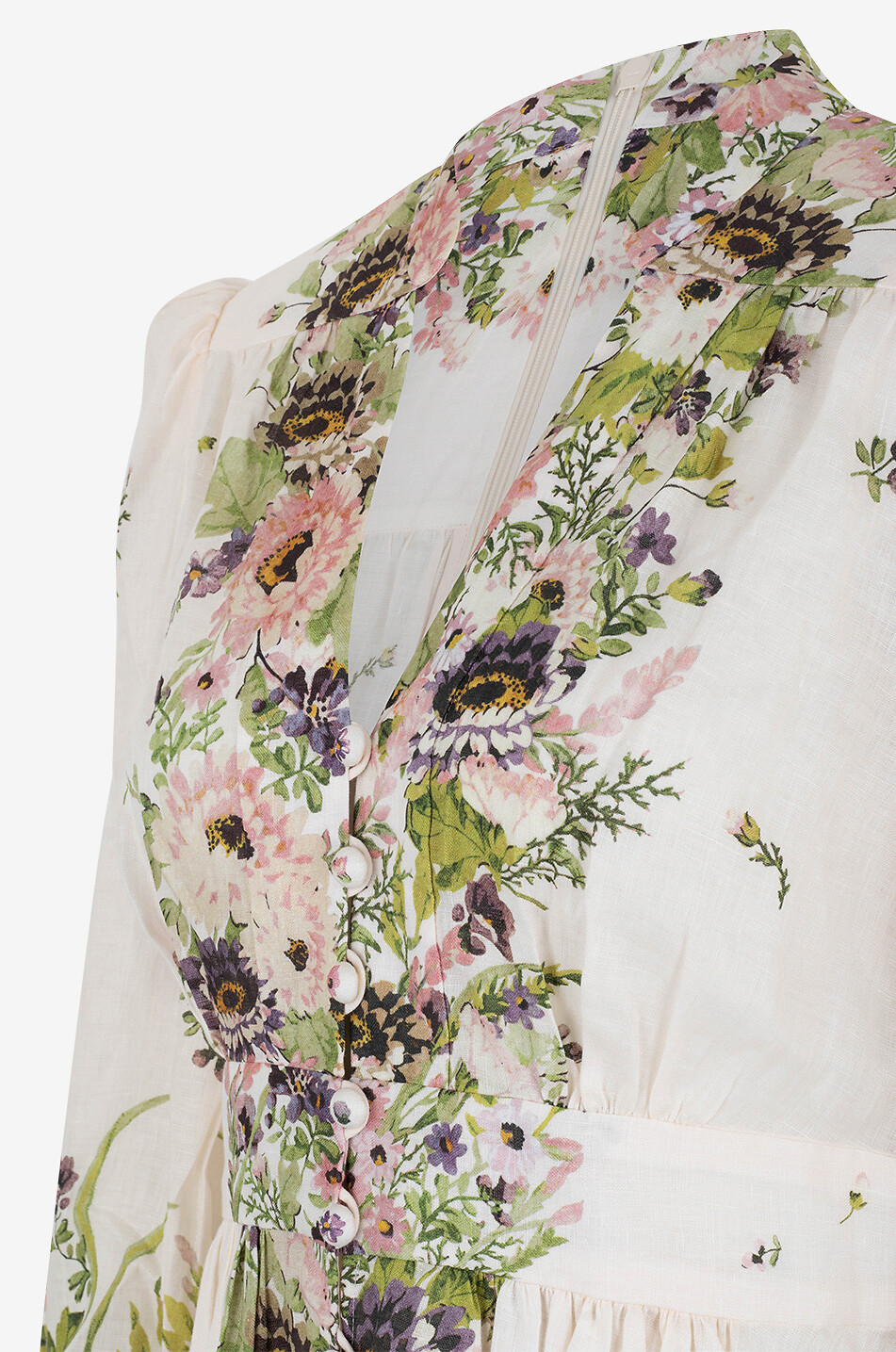 Mini robe en lin fleuri Halliday Plunge