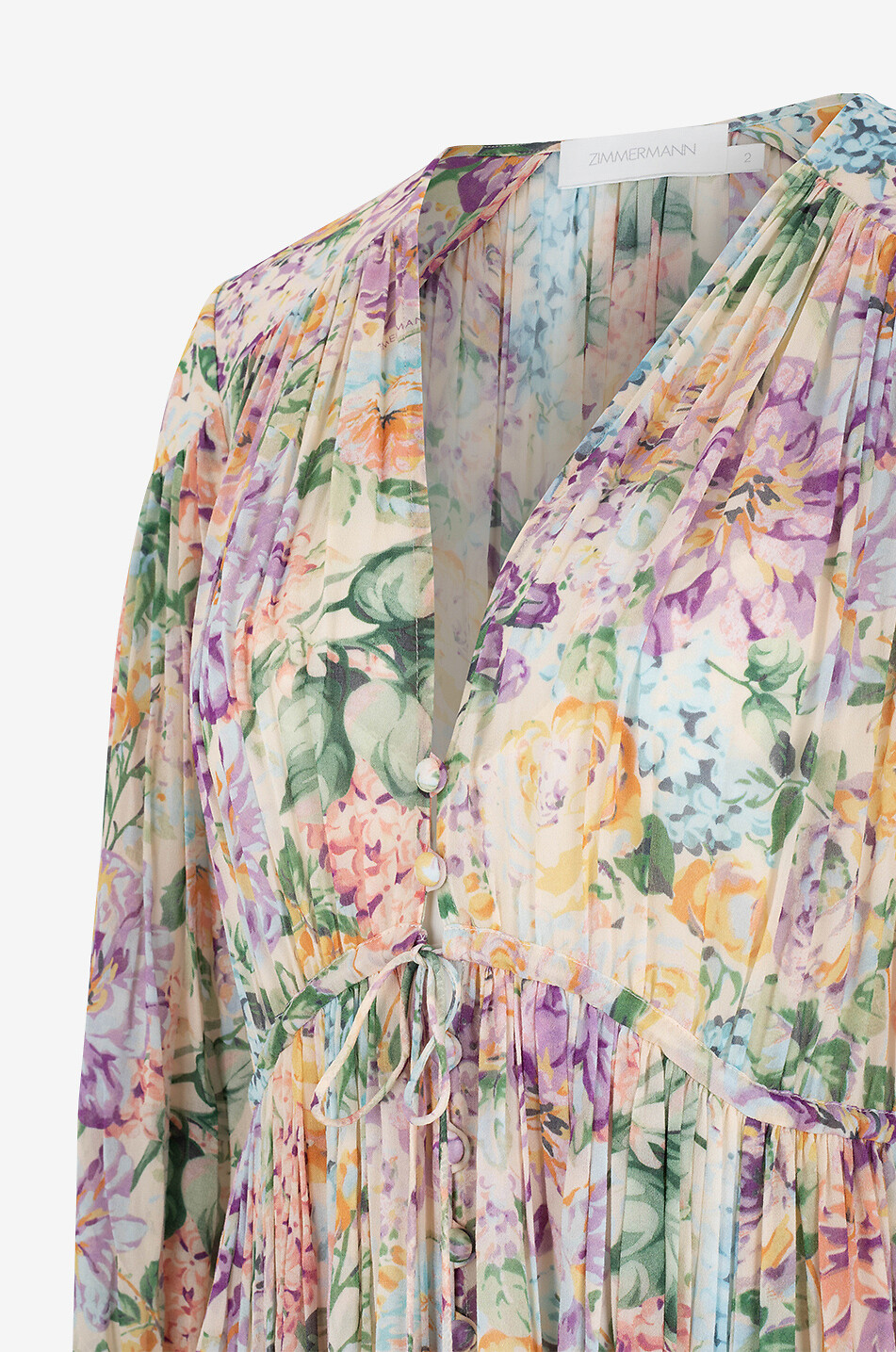 Plissiertes Kleid aus geblümtem Georgette Halliday Gathered Maxi