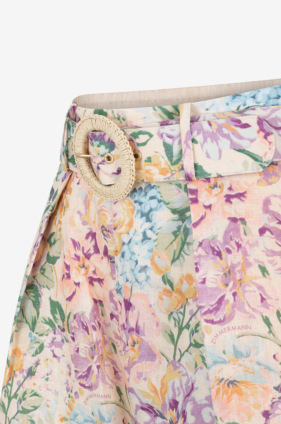 Short en lin fleuri Halliday Tuck