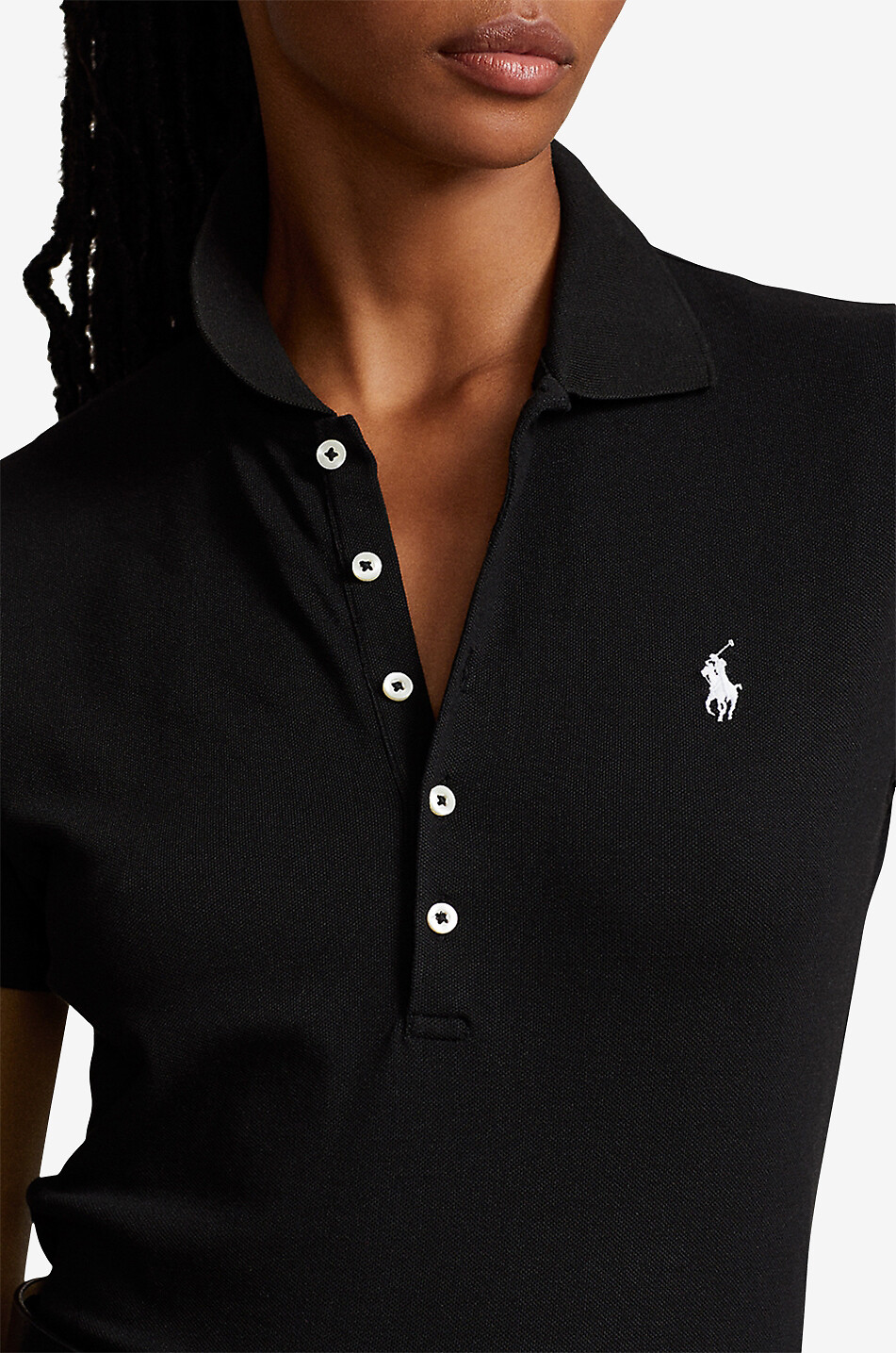 Ralph lauren black polo shirt womens deals