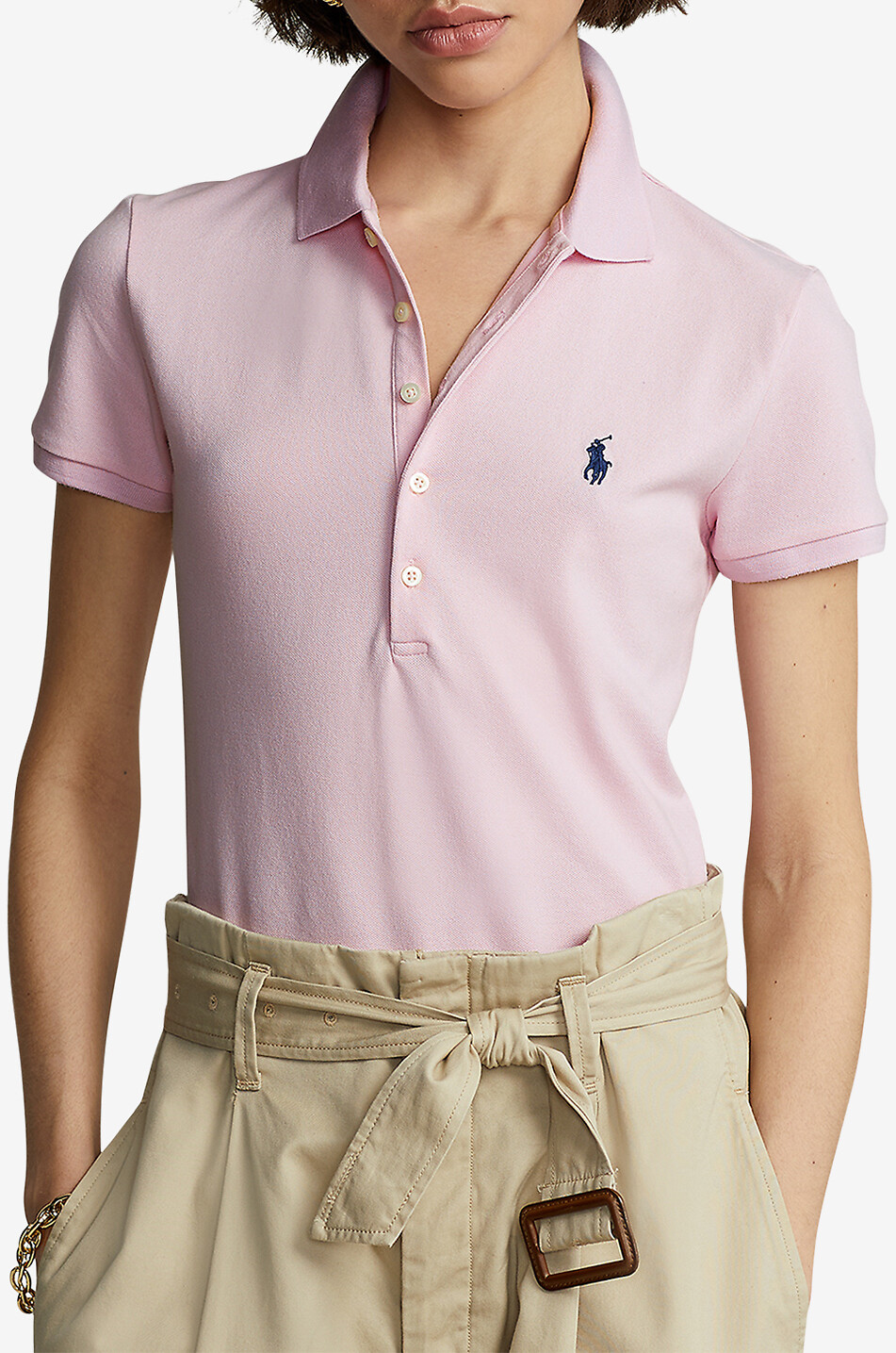 POLO RALPH LAUREN Schmales Kurzarm-Polohemd Pony Damen HELLROSA 2