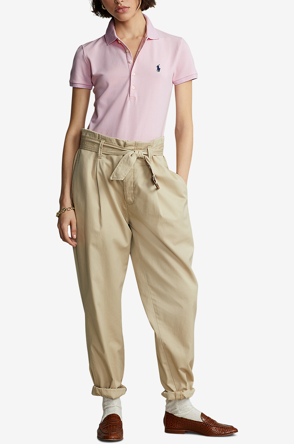 POLO RALPH LAUREN Schmales Kurzarm-Polohemd Pony Damen HELLROSA 4