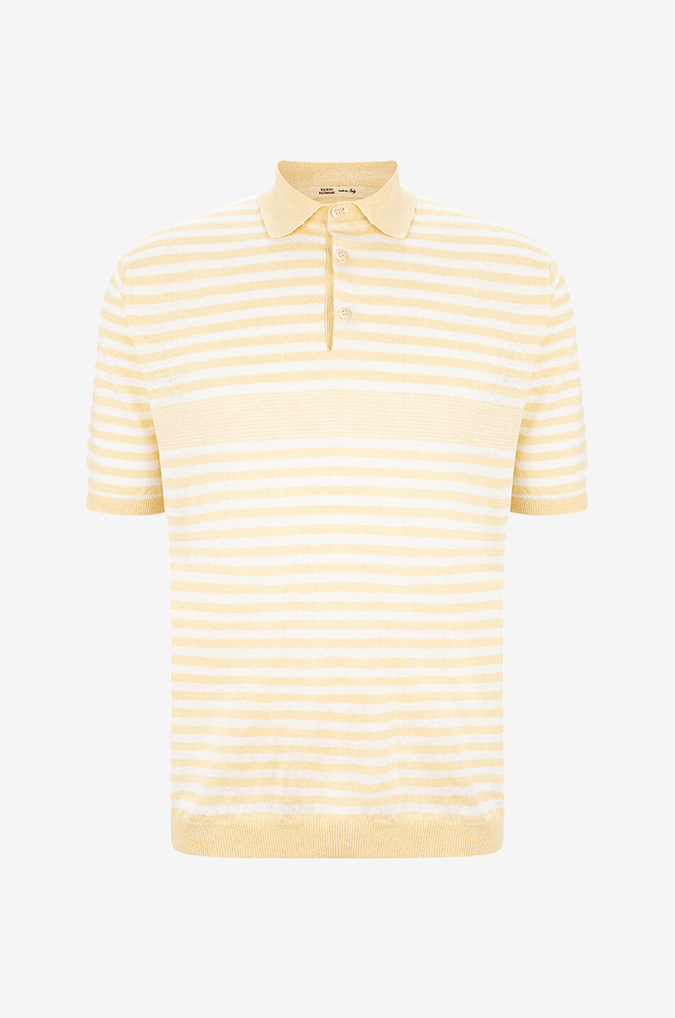 Polo rayé en jersey de lin