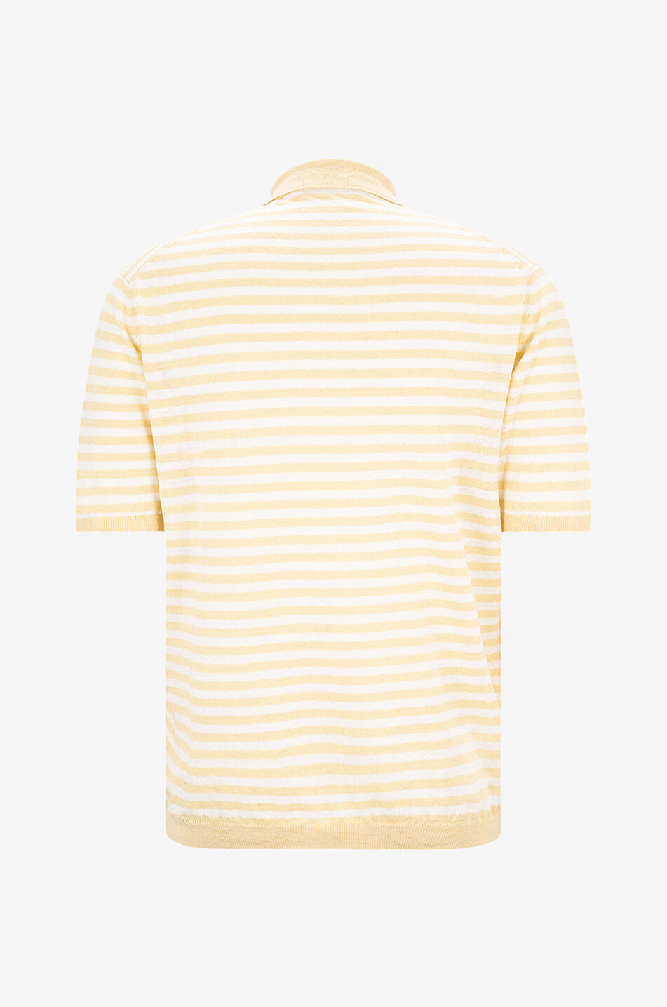 MAURIZIO BALDASSARI Polo rayé en jersey de lin Homme JAUNE CLAIR 2