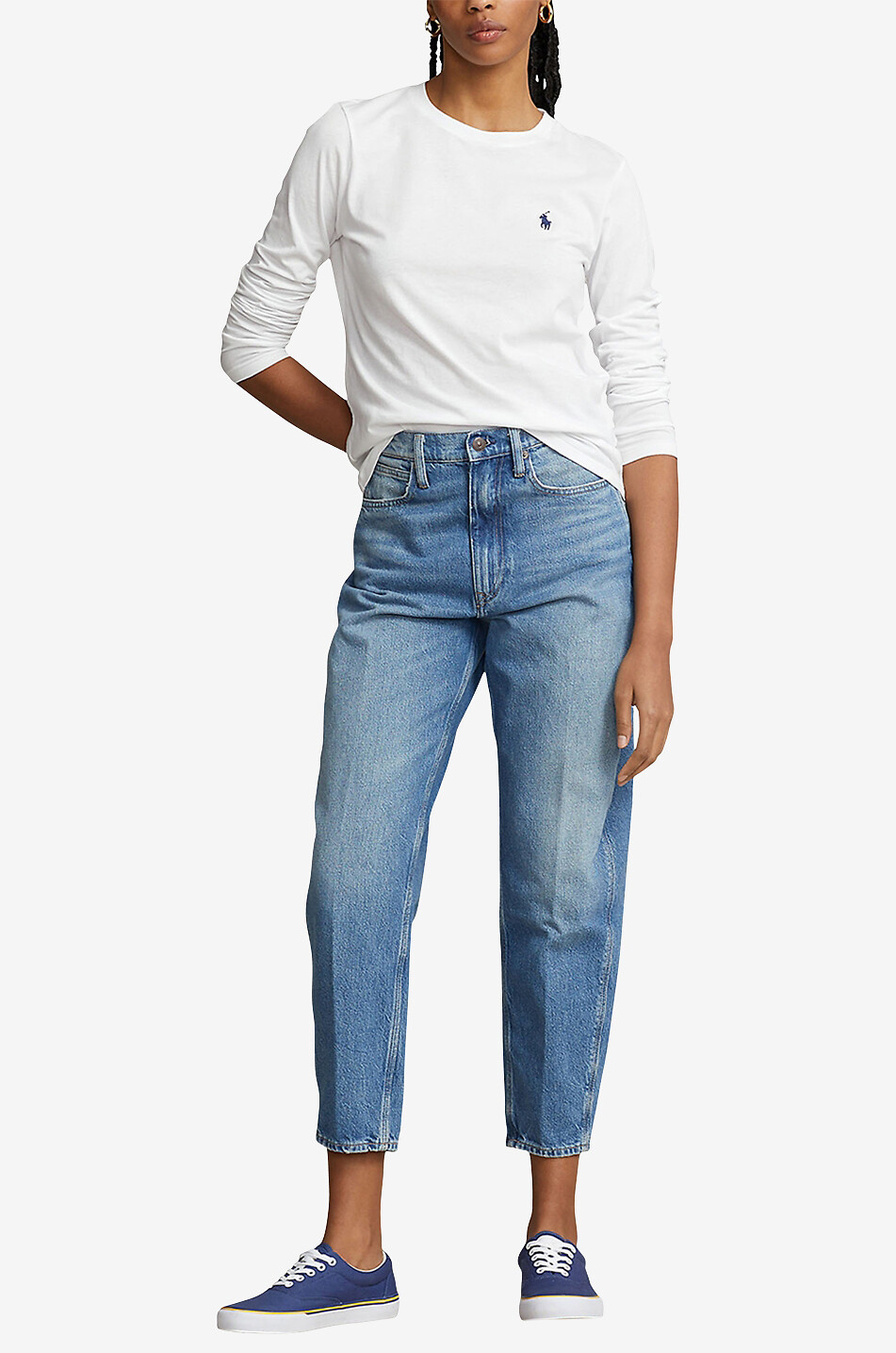 POLO RALPH LAUREN T-shirt à manches longues en jersey léger Pony Femme BLANC 4