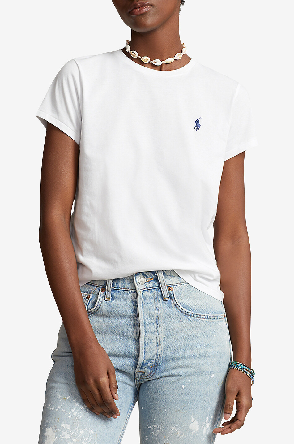 POLO RALPH LAUREN Kurzarm-T-Shirt mit Rundhalsausschnitt Pony Damen WEISS 2