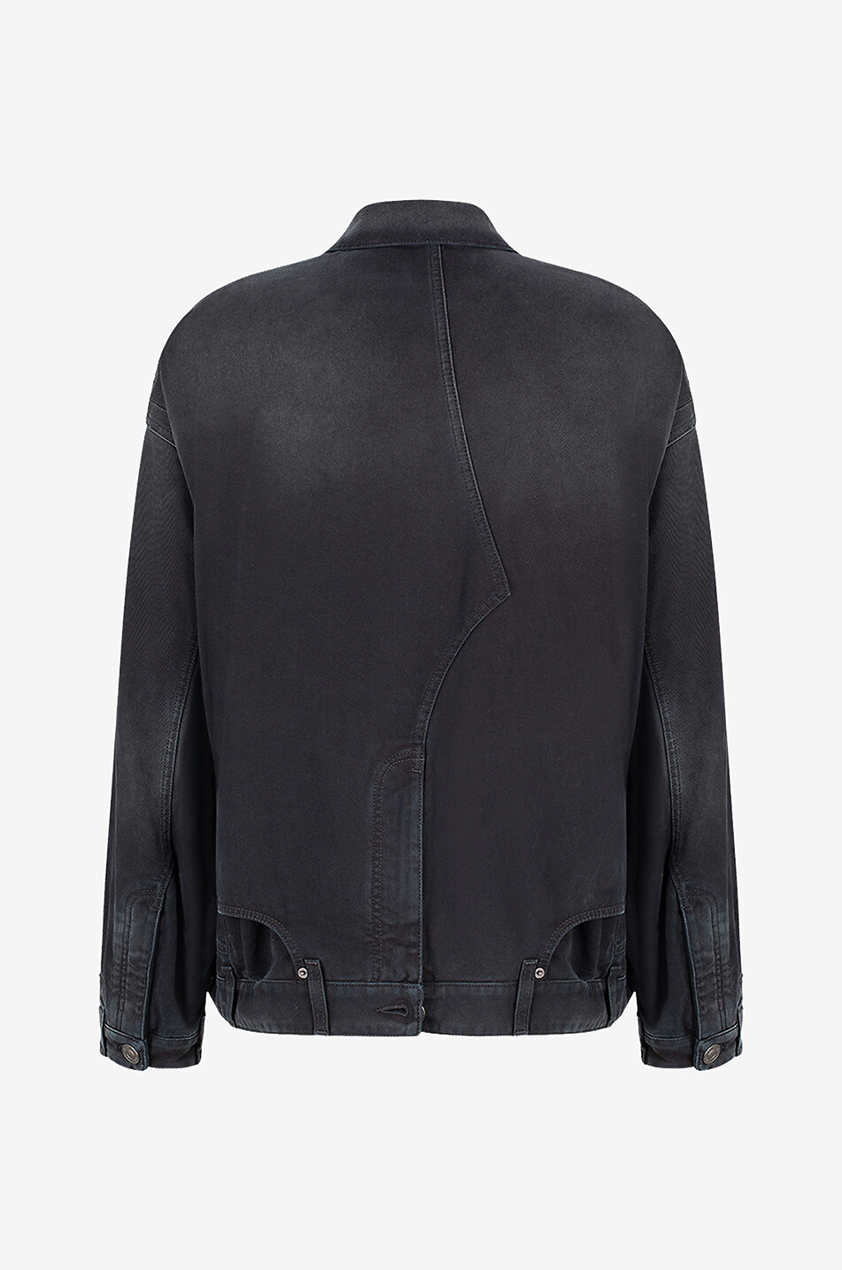 BALENCIAGA Deconstructed faded denim jacket Men BLACK 2