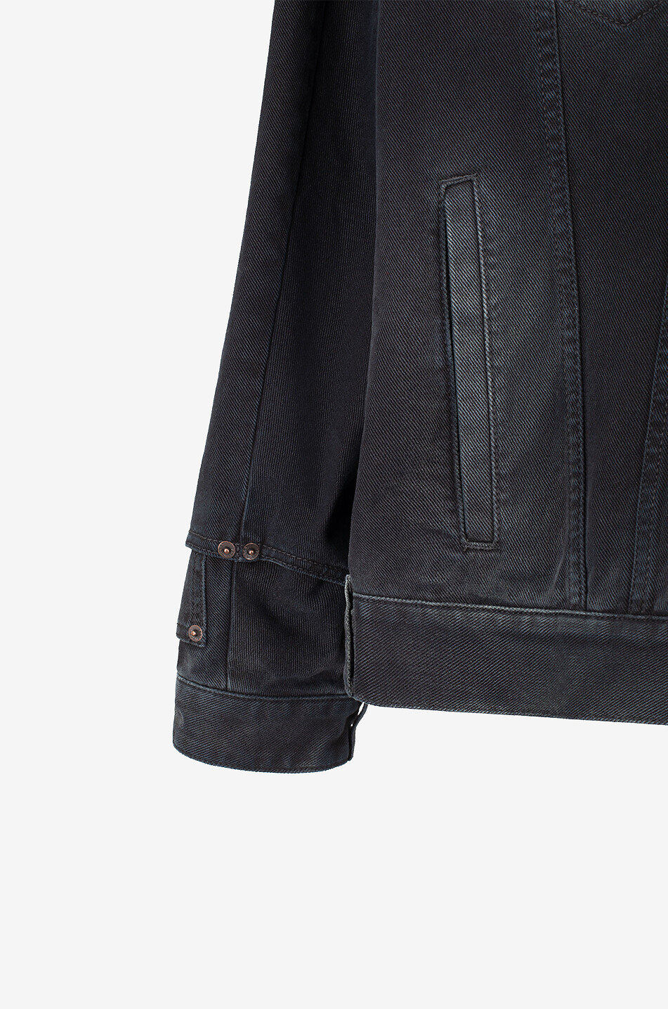 BALENCIAGA Deconstructed faded denim jacket Men BLACK 3