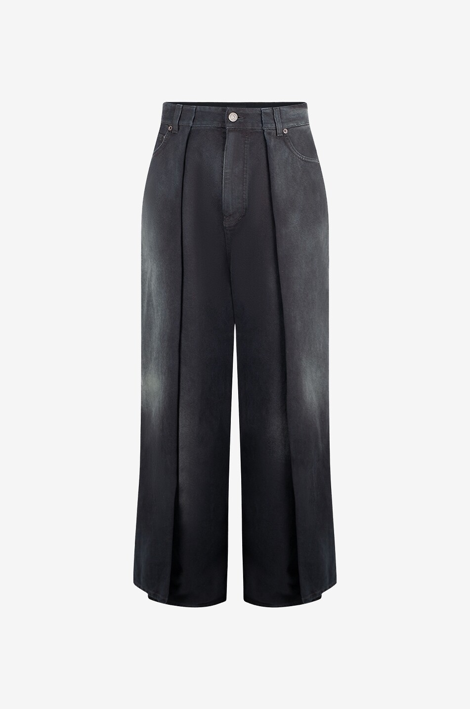 BALENCIAGA Jean large délavé Double Side Homme NOIR 1