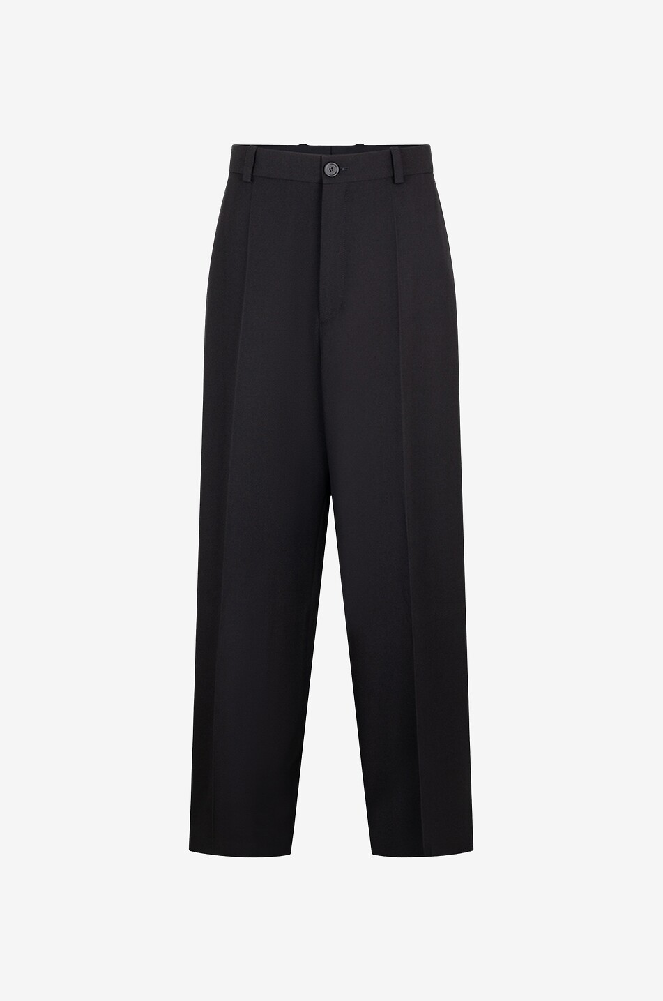 Wool twill baggy trousers