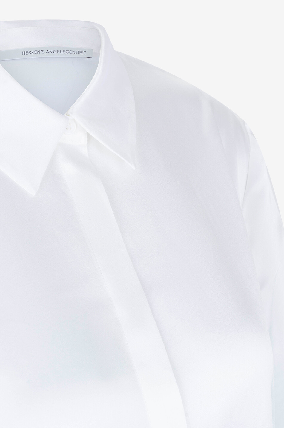 HERZEN'S ANGELEGENHEIT Chemise en satin de soie uni Femme BLANC 3