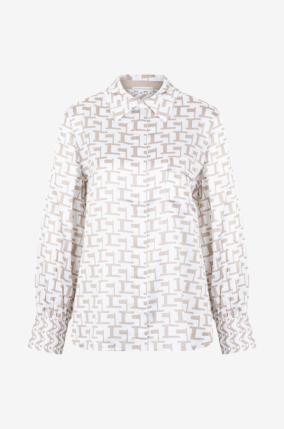 Chemise en soie imprimée labyrinth