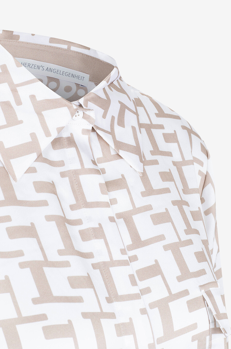 HERZENS Chemise en soie imprimée labyrinth Femme MARRON 3
