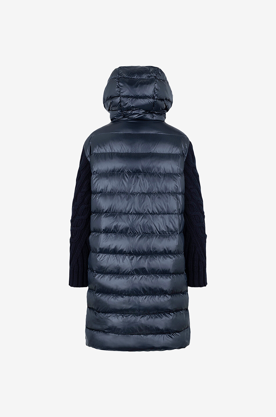 HERNO Lange leichte Daunenjacke mit Kapuze und Tunnelzug Damen DUNKELBLAU 2