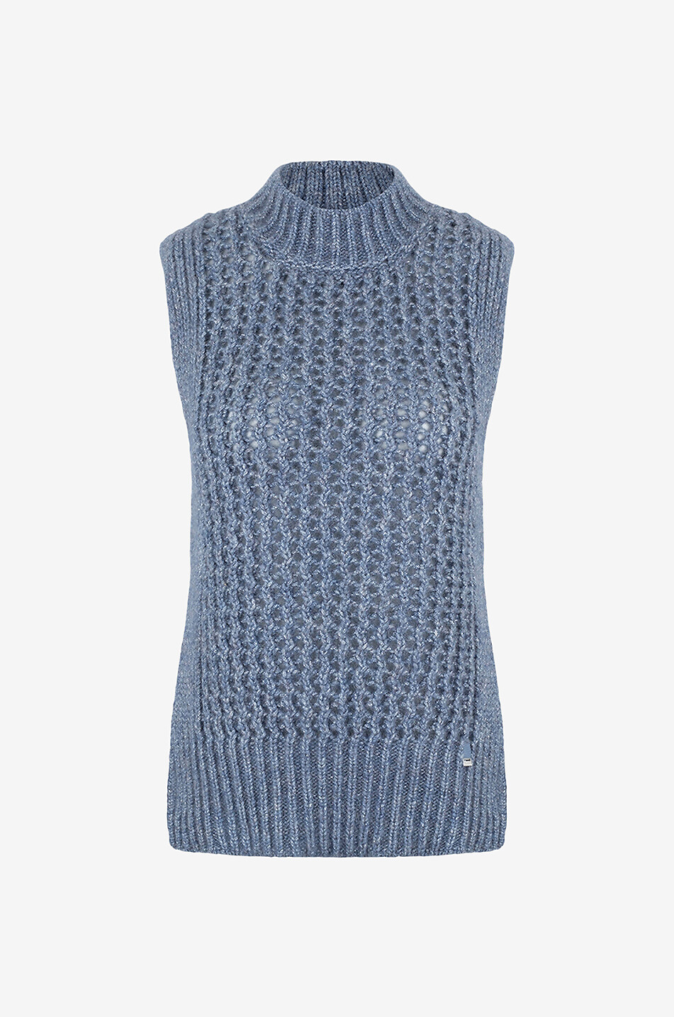 HERNO Ärmelloser Lochstrickpullover Resort Nevegal Damen BLAU 1