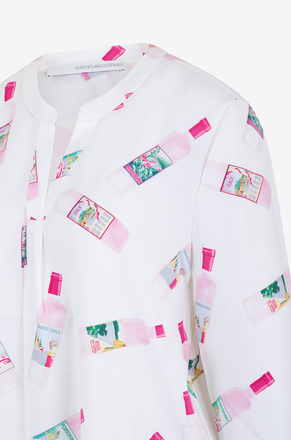 Blouse en soie imprimée bouteilles Portofino