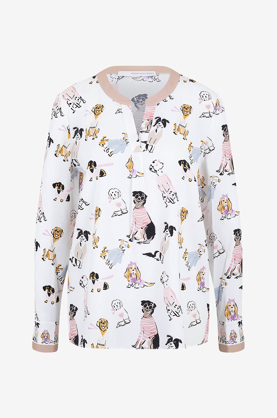 Bluse aus Seide mit Hundeprint