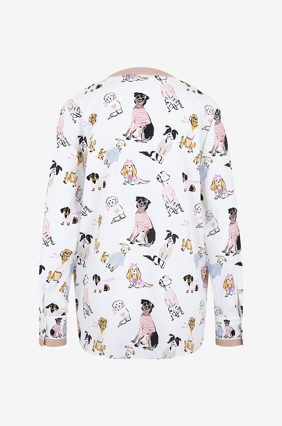 Dog printed silk blouse