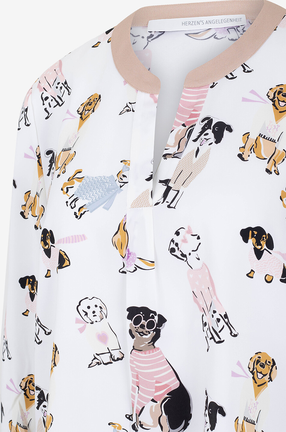 Dog printed silk blouse