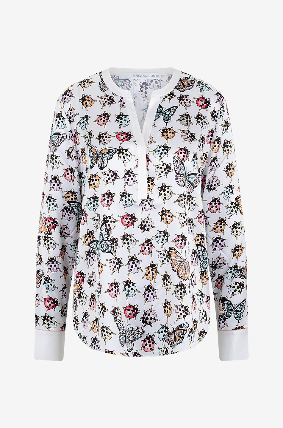 HERZENS Lady bug and butterfly printed silk blouse Women MULTI COLOURED 1